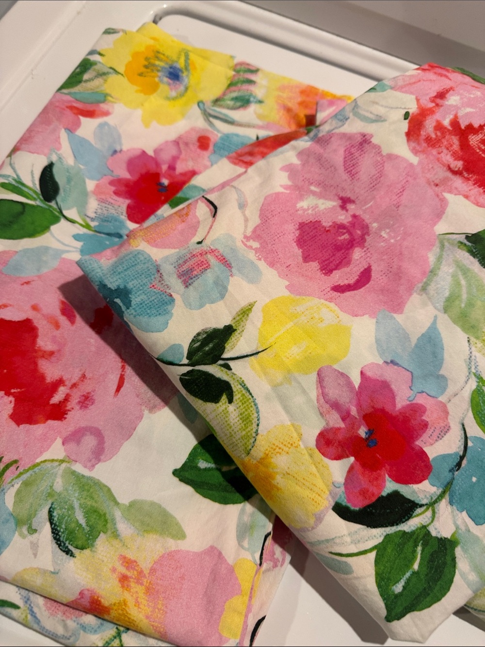 Pottery barn  kids hope for flowers twin sheet set. 3 PCs pink blue yellow